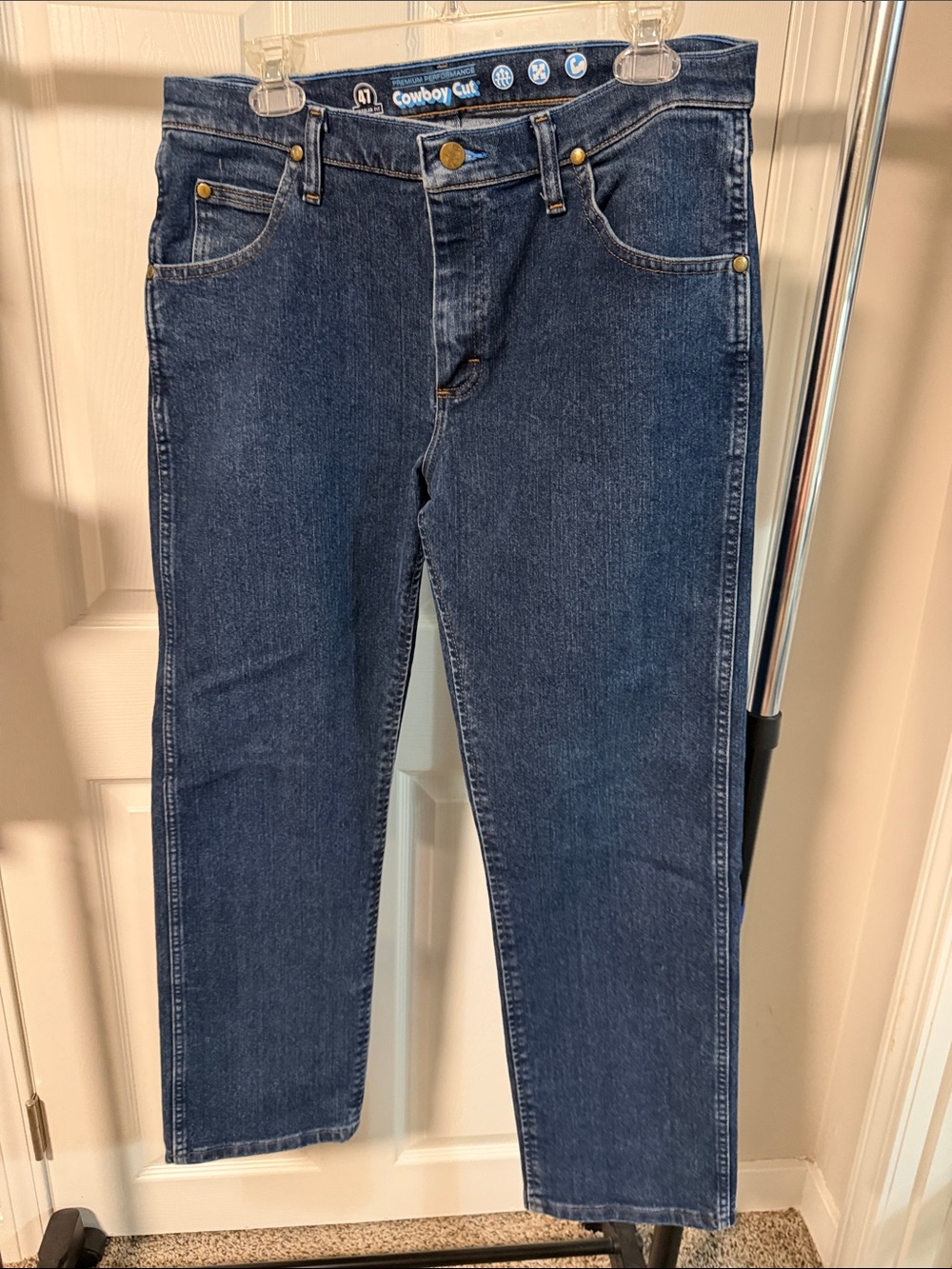 Men's Wrangler Bootcut Jeans in Dark Blue Wash -